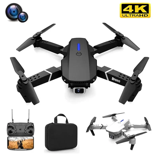 Drone E88 Pro Plegable con Cámara HD 4K – WIFI FPV & Modo Altitud